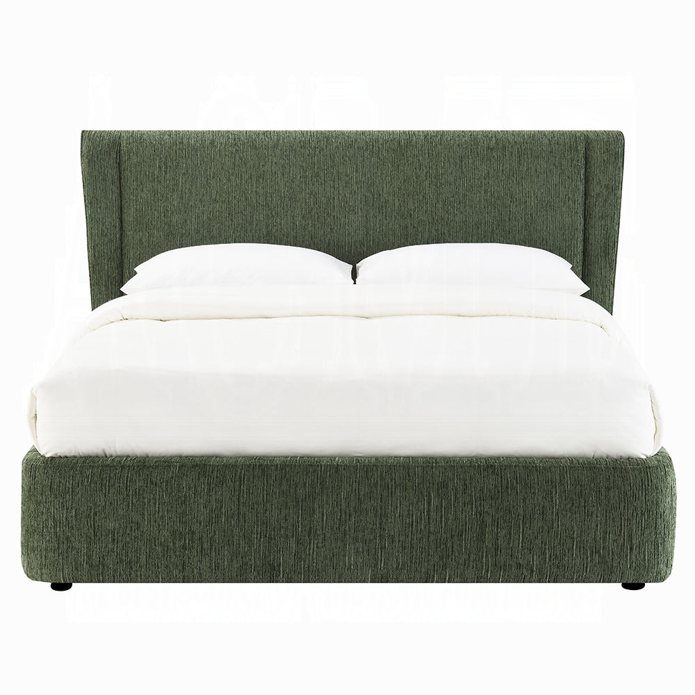 Purus Upholstered Platform Bed (Moss Green)